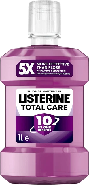 Enjuague bucal Listerine TOTAL CARE limpio como nuevo 1 L para cuidado oral y mal aliento
