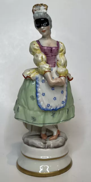 Vintage Porcelain Capodimonte Ginori Figurine Masked Lady