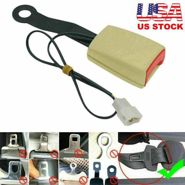 7/8" Car Front Seat Belt Buckle Socket Plug Connector W/Warning Cable US 7/8" Car Front Seat Belt Buckle Socket Plug Connector W/Warning Cable US