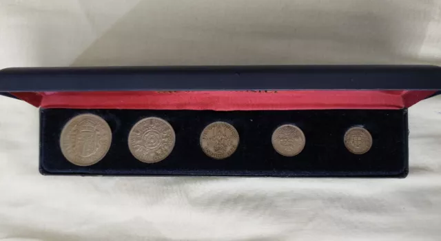 British Pre-Decimal Complete Silver Coin Collection Set 1938 To 1967 All 5 Coins