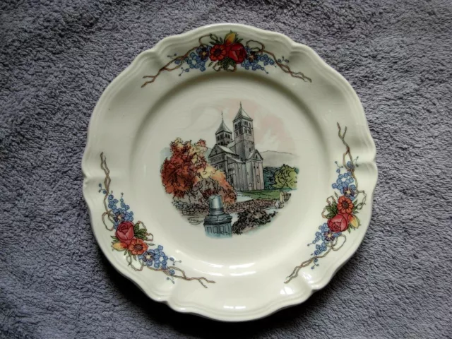 Bel Assiette Plate  Ancien D Obernai Sarreguemines L Eglise Alsace France