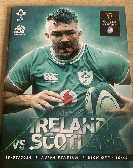 Ireland v Scotland March 2024 official Six Nations rugby title win programme