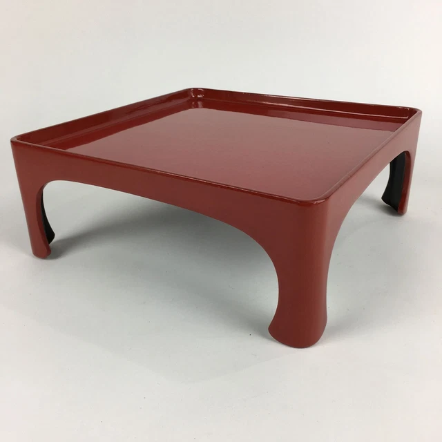 Japanese Wooden Legged Tray Lacquered Table Vtg Ozen Red Nurimono UR744