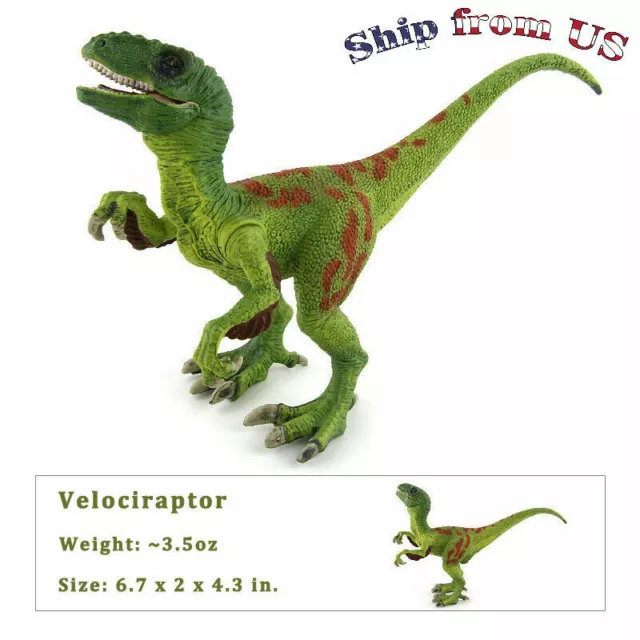 7" Jurassic Realistic Velociraptor Raptor Dinosaur Model Figure For Kid Toy Gift