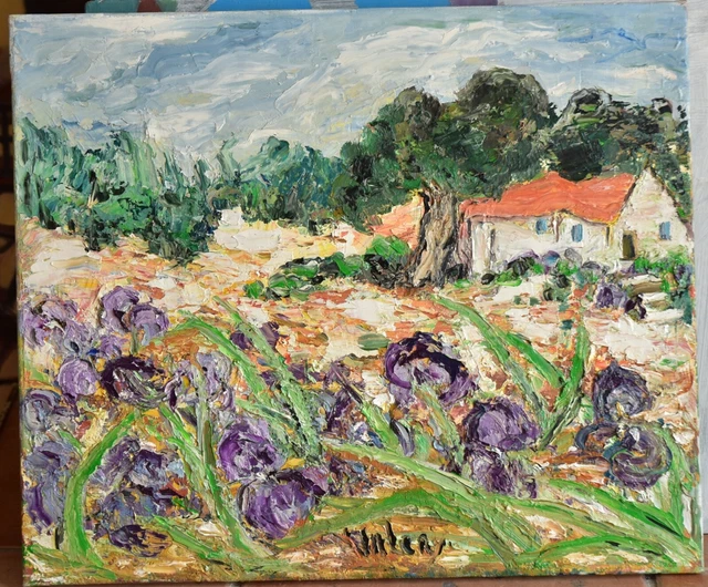 beau tableau moderne  à l'impasto huile toile fauvisme provence