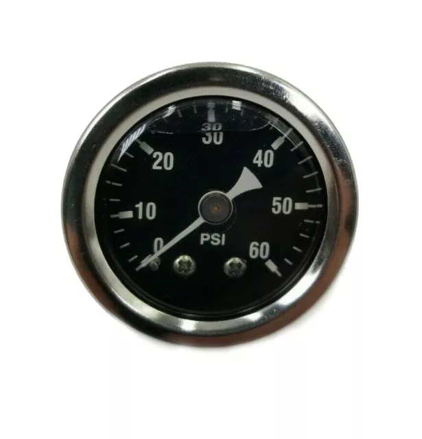 1-3/8" Liquid Filled 60 PSI Oil Pressure Gauge 1/8" NPT for Harley