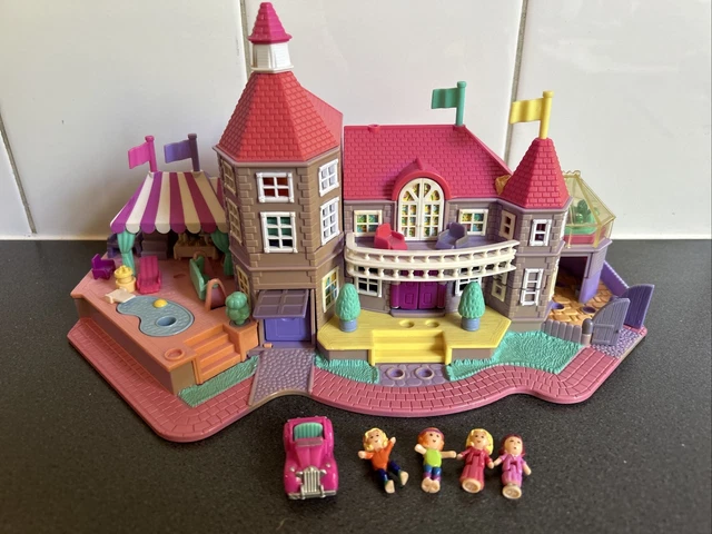 Vintage Polly Pocket 1994 -Light Up Magical Mansion w/ Original Dolls / Figures