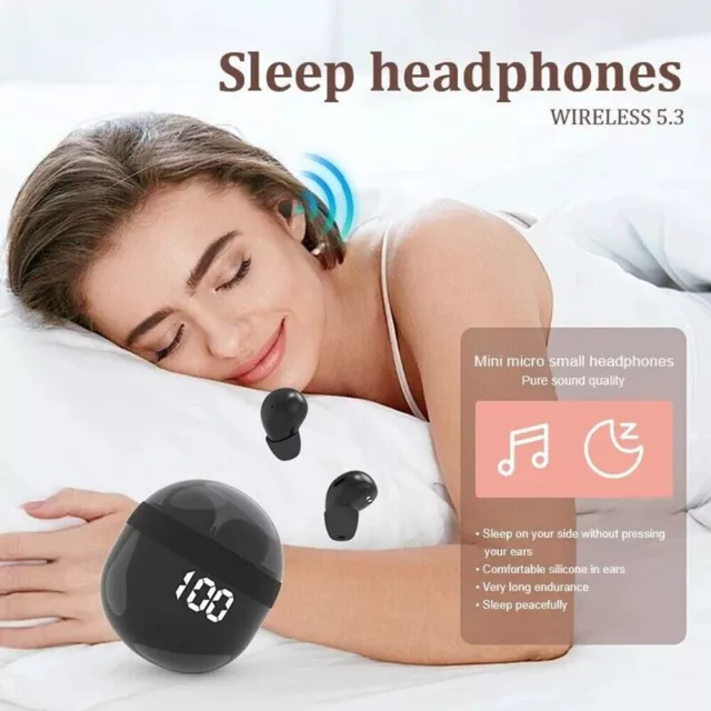 Bluetooth Kopfhörer 5.3 Mini In-Ear Kabellos Ohrhörer Invisible Sleep Earbuds