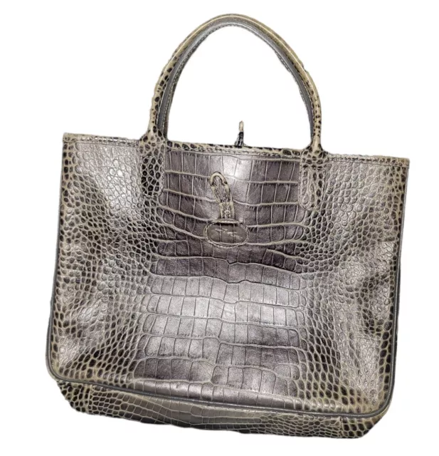 LONGCHAMP XS Roseau crocodile-embossed leather shoulder bag MSRP$490 Rare  Find