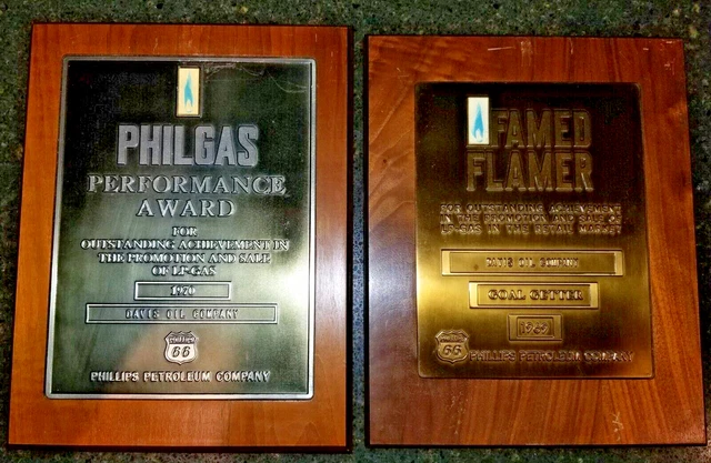 Phillips 66 Oil Co Appreciation Plaque Philgas 1969 1970