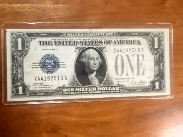 1928 A  $1 Series Silver Certificate United States Note Funny Back