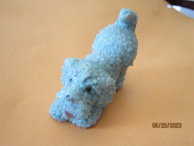 Blue Popcorn Sugar Spaghetti Playful Dog Animal figurine Vintage Japan Pico