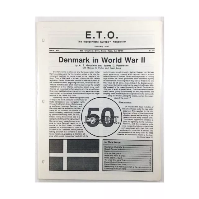 Bill Stone ETO Magazine  #53 "Denmark in WWII, Winter War Notes and Er Mag Fair