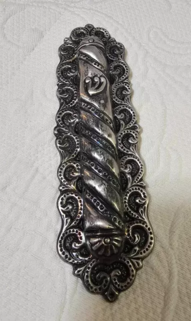 925 Sterling  HAZORFIM Jewish Mezuzah Case Kosher Door Post Home Judaica Art-31g