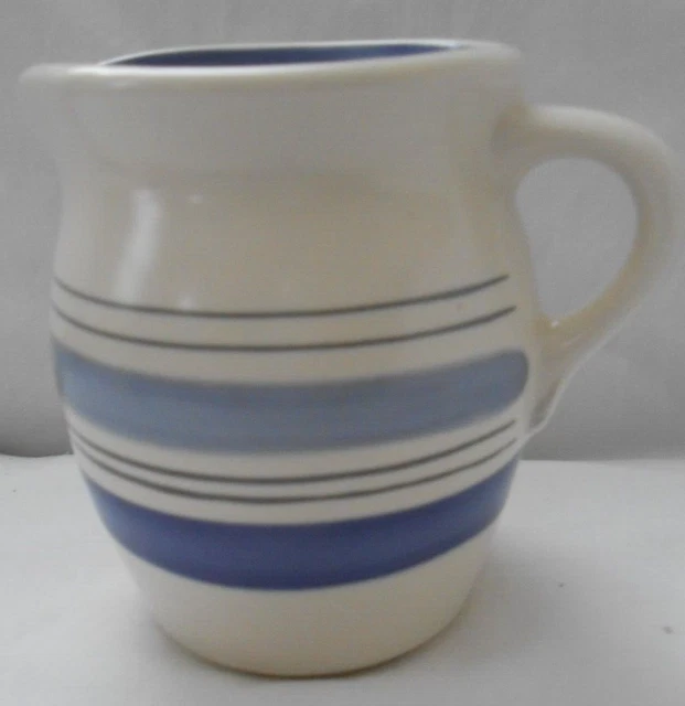Pfaltzgraff  Rio Jug Pitcher 5 1/2" Copyright Mexico  Blue Stripe PREOWNED