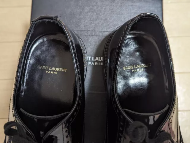 YSL SAINT LAURENT 13SS Black Patent Leather Micro Studs Dress Shoes ...