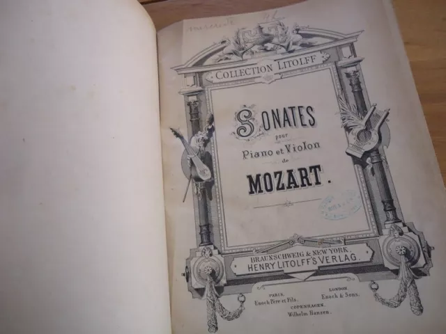 PARTITION SONATE POUR VIOLON et PIANO de MOZART LITOLFF CONCERTO SYMPHONIE OPERA
