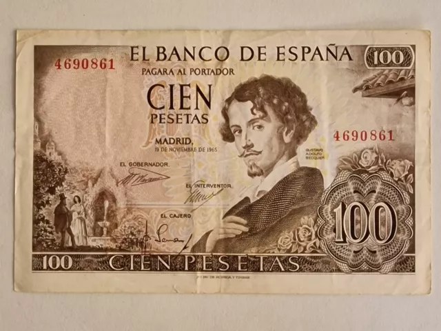 Billete 100 Pesetas 1965 Sin Serie - España