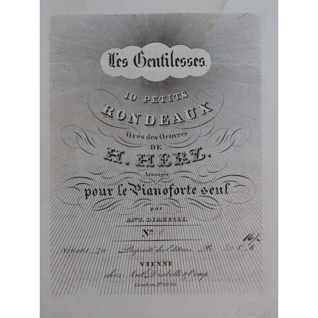 HERZ Henri Les Gentillesses Rondino No 9 Piano ca1840