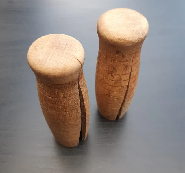 Paire De Poignées De Vélo En Bois De Hêtre - Neuves, Design Naturel Et Ergonomique