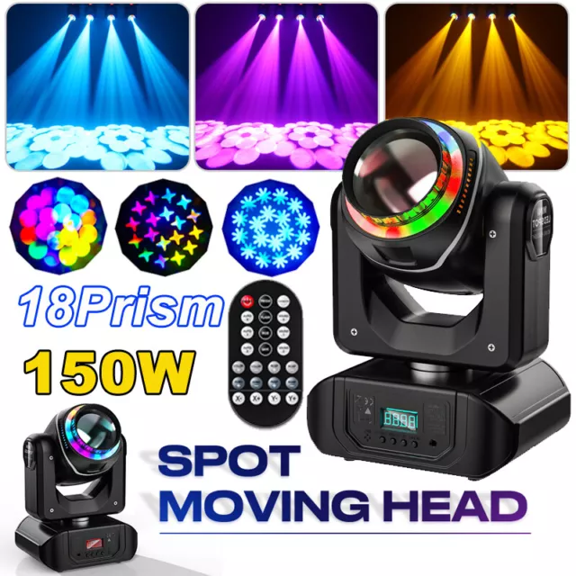 150W Moving Head Light DMX Gobo Beam Stage Lighting 18Prism Bar DJ Disco Light