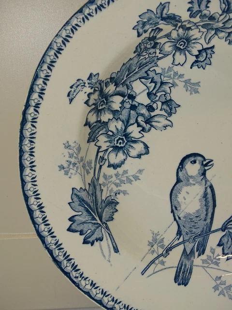 -BELLE ANCIENNE ASSIETTE CERAMIQUE LONGWY MESANGES DEMI CREUSE COLLECTION Déco 2