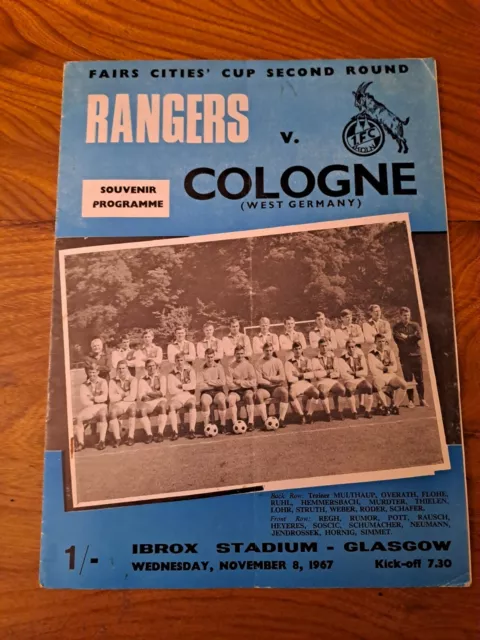 Rangers V Cologne November 1967