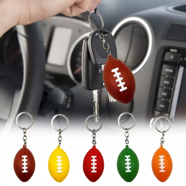 Mini Rugby Football Keychains - Sporty Key Ring Pendant Trendy Accessories 1pc