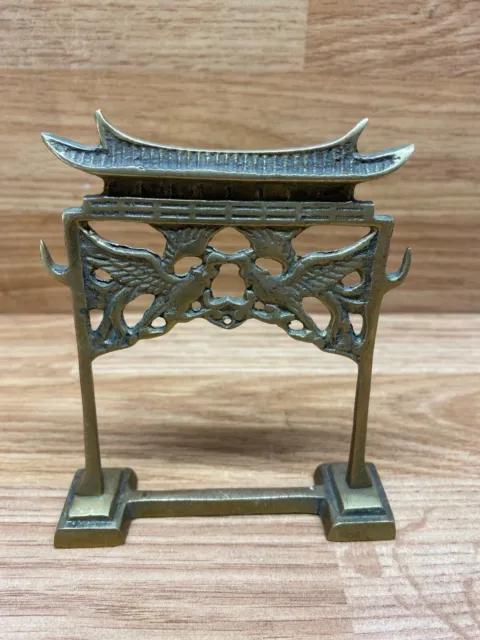 Vintage Solid Brass China Pagoda Bell Desktop Home Decoration