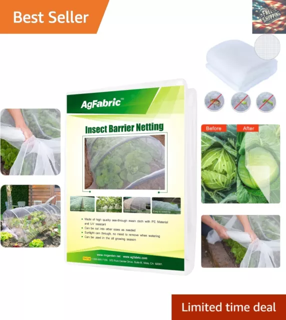 10'x30' Garden Netting Insect Pest Barrier for Vegetables & Fruit Trees - White