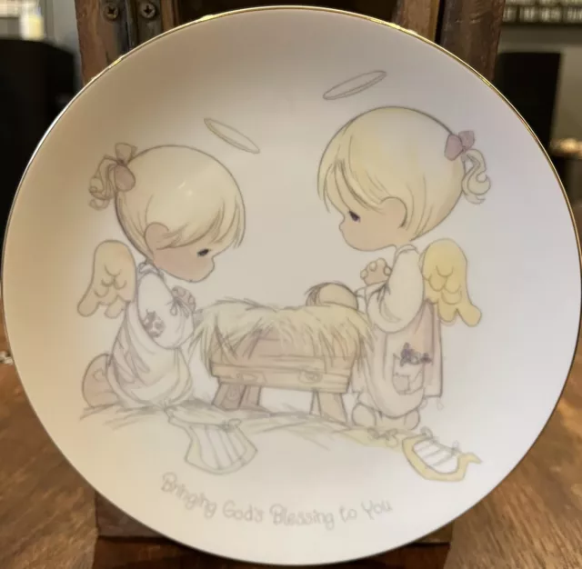 Precious Moments "Bringing God's Blessing To You" Christmas Plate 8" Enesco