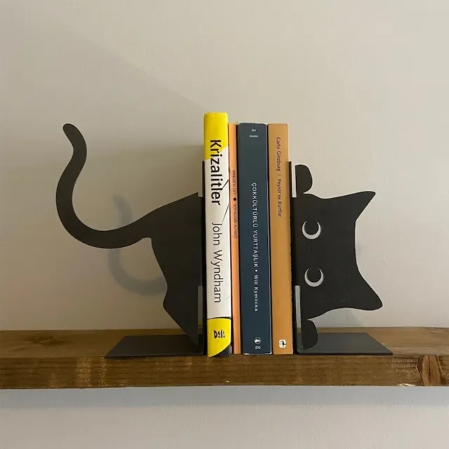 Creative Cat Bookstand, Metal Bookend, Cute Animal Shaped Bookcase