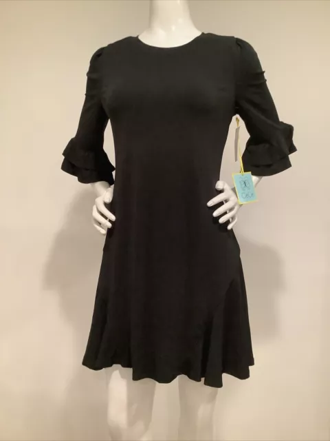 CeCe Womens  Black  Sleeve Knee  Dress Size XS. New.