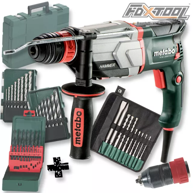 Metabo Kombihammer KHE 2660 Quick [45tlg. Set metaBox] SDS-plus Bohrhammer Stemm