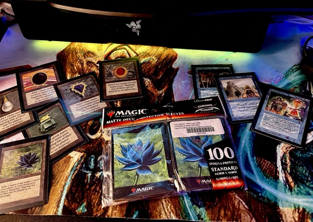 Mtg Sleeves Matte 60-Pack Black Lotus Matte Scrub Sleeves For MTG Cards -  Colorful Backs Protector MTG Card Sleeves
