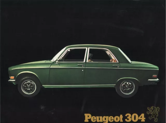 Catalogue prospekt brochure Peugeot 304 berline 1971 USA - feuillet