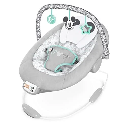 MICKEY MOUSE Comfy Disney Baby Bouncer in Cloudscapes Includes -Toy Bar with ...
