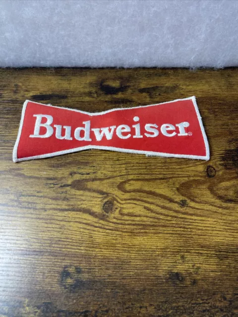 Vintage Budweiser Beer Embroidered Uniform Bowtie Logo Patch