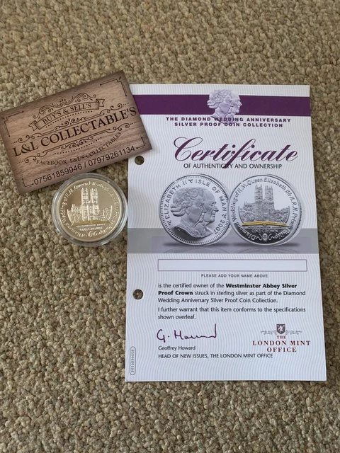 2007 ISLE OF MAN One Crown Diamond Wedding Westminster Silver Proof Coin .925