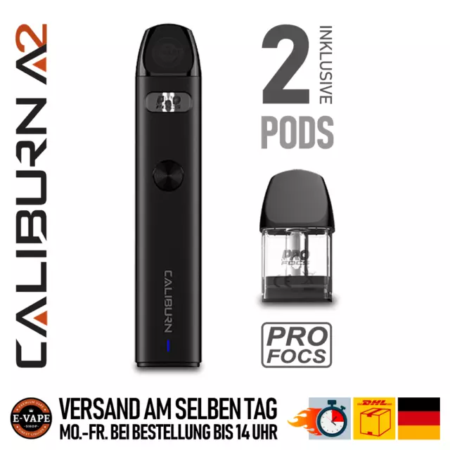 Uwell Caliburn A2 Pod Kit schwarz E-Zigaretten Set G f. Einsteiger und unterwegs