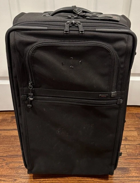 TUMI ALPHA Black Nylon Wheeled Carry-on Suitcase Business 22922DH Expandable 2