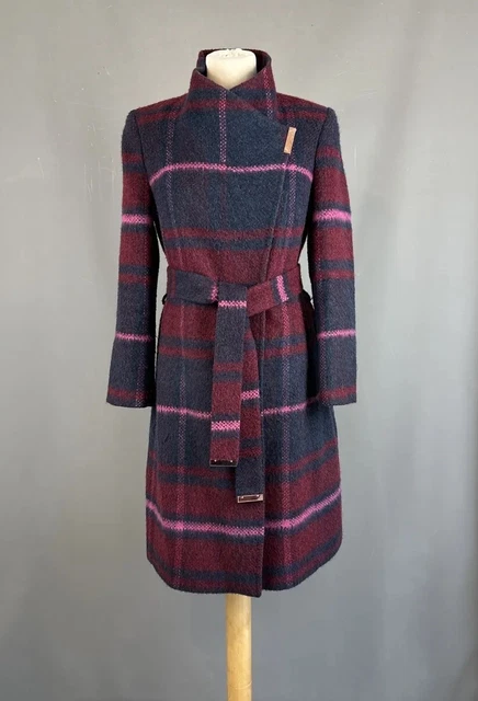 Ted baker fredye on sale check long wrap coat