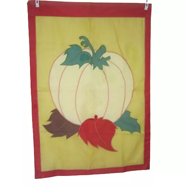 Vintage Garden Flag Banner Fall Festival Autumn White Pumpkin indoor outdoor