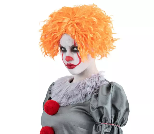 Pennywise Clown Wig It Chapter 2 Orange Fancy Dress Halloween Costume Accessory