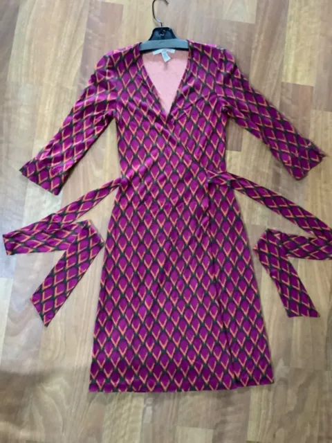 Diane Von Furstenberg Julian Silk Jersey  Print Wrap Dress 4