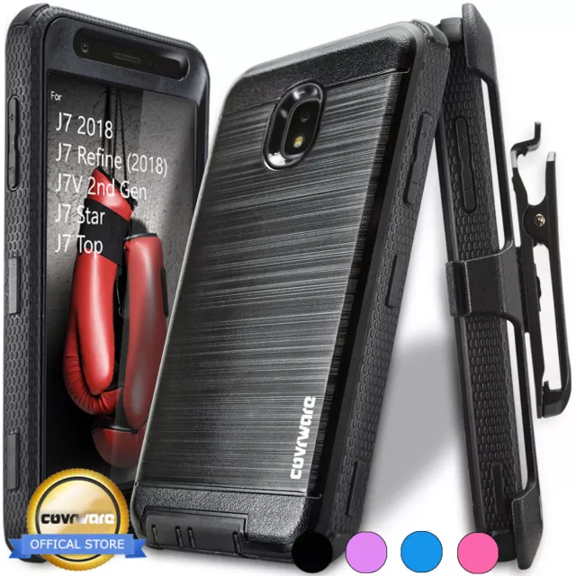 Samsung Galaxy J7 2018 / Refine / Star / Top/Crown, COVRWARE [IRON] Holster Case