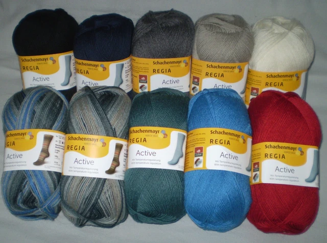 (57,5€/kg) 100gr REGIA ACTIVE Sockenwolle 4-fach / 4-fädig Temperaturregulierung