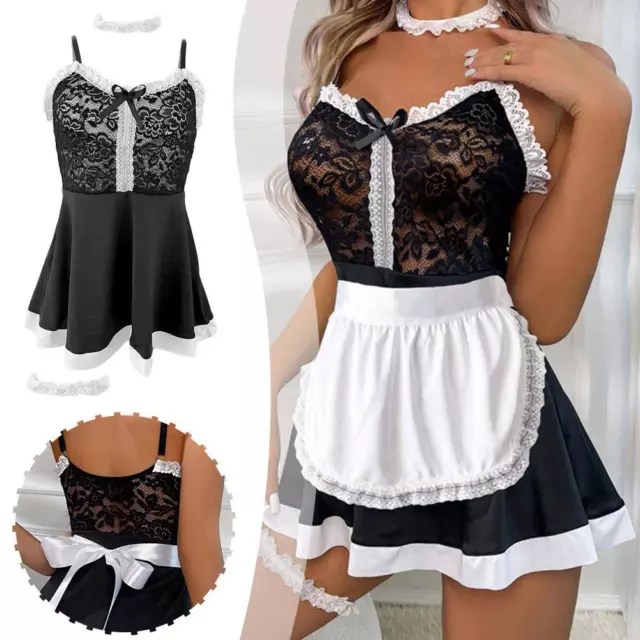 Charm Damen Sexy Dessous Spitze Babydoll G String Unterwäsche Nachtwäsche N R0C8