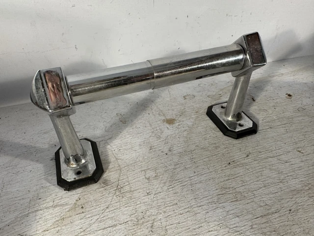 Antique vtg Art Deco chrome & black plastic TP toilet paper holder