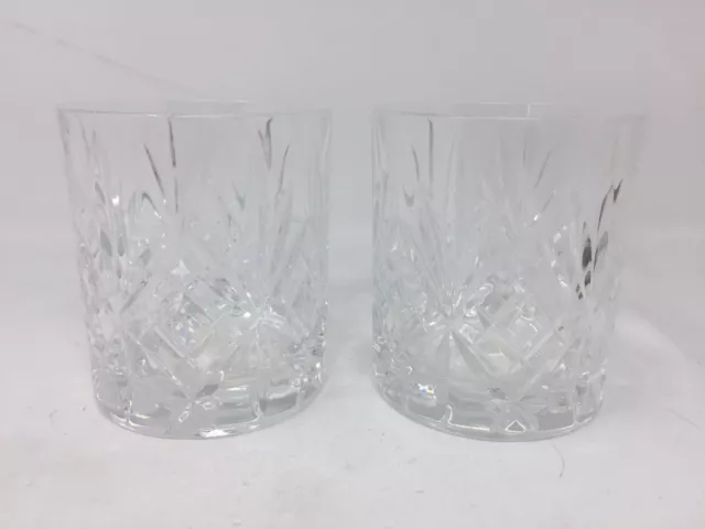 Set of 2 Julia 24% Leaded Crystal Rocks Glasses Tumblers Made in Poland